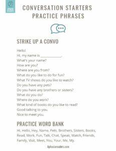 Conversation Starters Functional Phrases