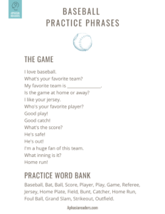 Baseball Functional Phrases