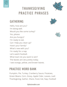 Thanksgiving Functional Phrases