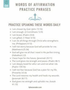 Christian Words Of Affirmation Functional Phrases