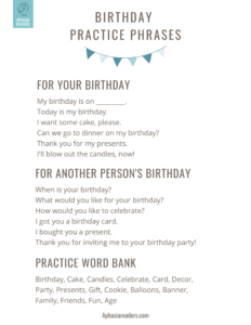 Birthday Functional Phrases
