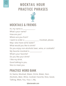 Mocktail Hour Fridge Functional Phrases